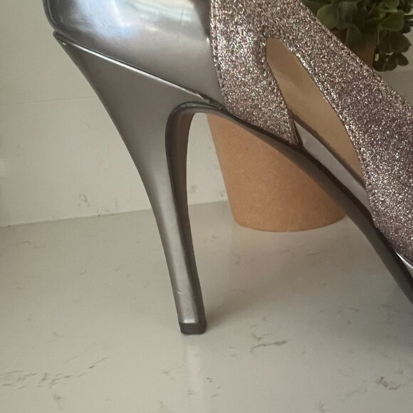 Marc Fisher Tumble Glitter Sparkle Stiletto Heels Pumps Peep Toe Size 10M - Picture 11 of 16